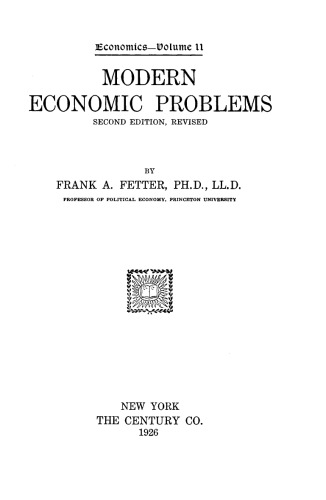 Modern Economic Problems