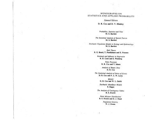 Residuals and Influence in Regression (Chapman & Hall CRC Monographs on Statistics & Applied Probability 18)