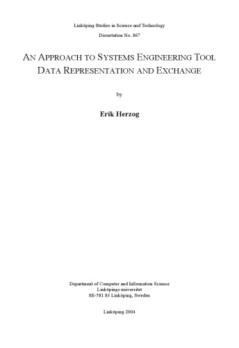 An approach to systems engineering tool data representation and exchange