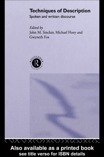 Techniques of Description: Spoken and Written Discourse