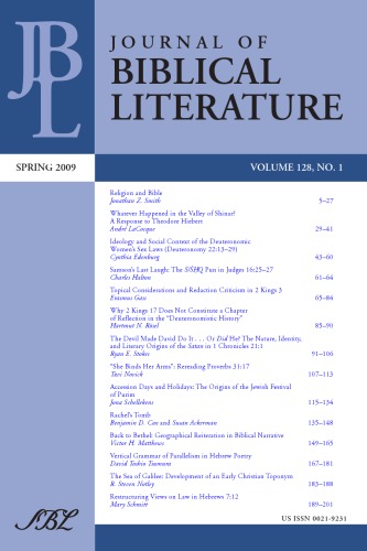 Journal of Biblical Literature, Vol. 128, No. 1 (Spring 2009)