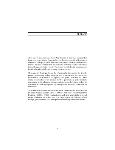 Trends In Outside Support For Insurgent Movements