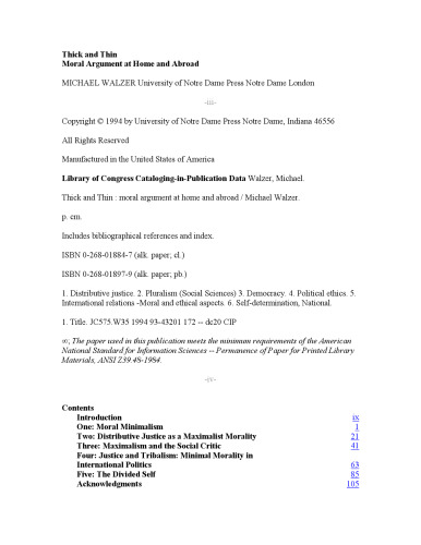 Thick and Thin: Moral Argument at Home and Abroad (FRANK COVEY LOYOLA L)