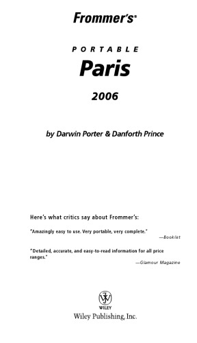 Frommer's Portable Paris 2006 (Frommer's Portable)
