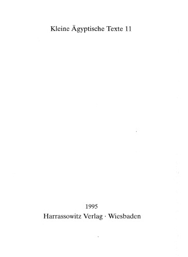 Die  Admonitions , Pap. Leiden I 344 recto