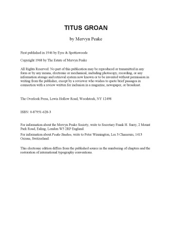 The Gormenghast Trilogy 1: Titus Groan