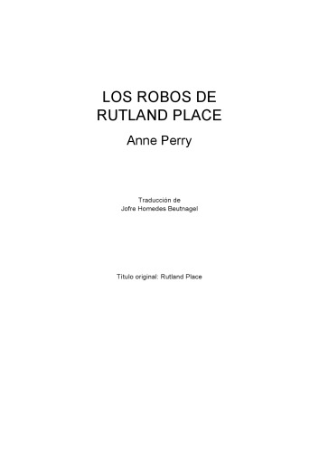 Los Robos de Rutland Place  The Theft of Rutland Place (Best Sellers)