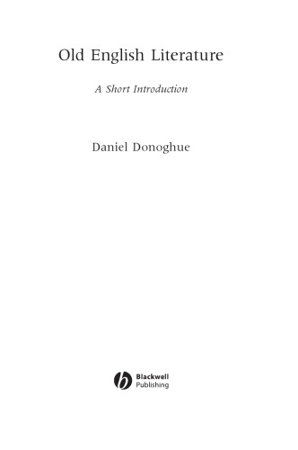 Old English Literature: A Short Introduction (Blackwell Introductions to Literature)