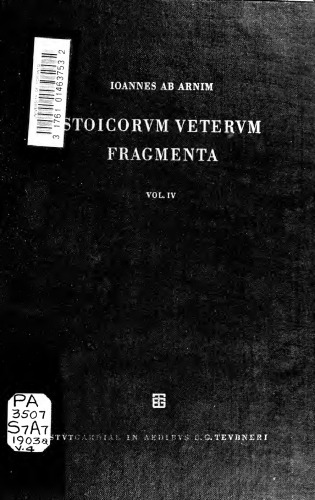 Stoicorum veterum fragmenta, volume IV: Indices
