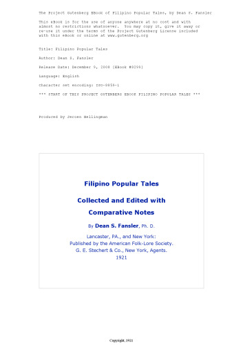 Filipino Popular Tales