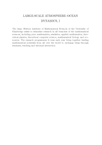 Large-Scale Atmosphere-Ocean Dynamics I