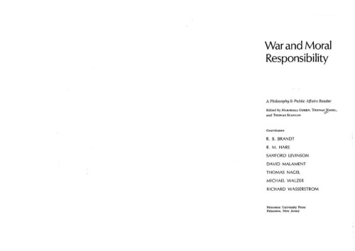 War and Moral Responsibility: A ''Philosophy and Public Affairs'' Reader (Philosophy and Public Affairs Readers)
