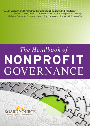 The Handbook of Nonprofit Governance (Essential Texts for Nonprofit and Public Leadership and Management)