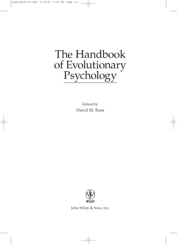 The Handbook of Evolutionary Psychology