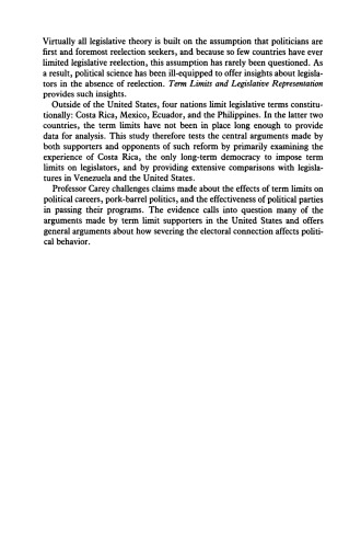 Term Limits and Legislative Representation