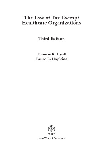 The law of tax-exempt healthcare organizations