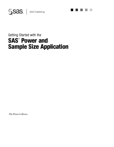 Getting Started with the SAS Power and Sample Size Application