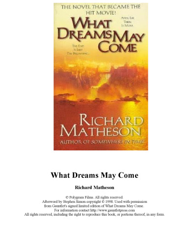 What Dreams May Come: A Novel