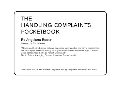 Handling Complaints (Management Pocketbooks)