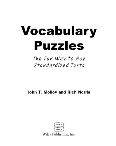 Vocabulary Puzzles: The Fun Way to Ace Standardized Tests