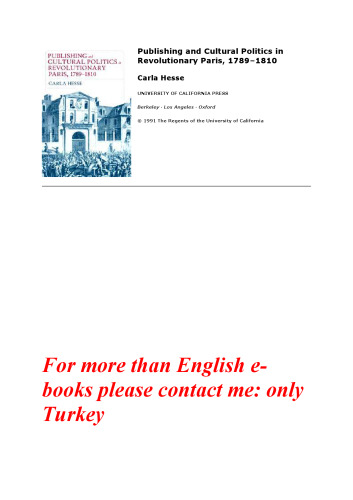 Publishing and Cultural Politics in Revolutionary Paris