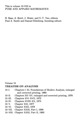 Treatise on Analysis Vol. VIII