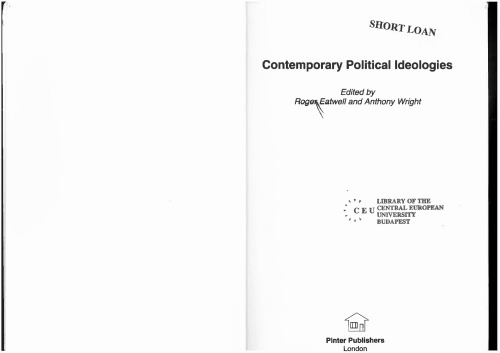 Contemporary Political Ideologies