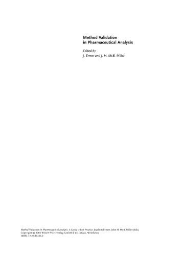 Method Validation in Pharmaceutical Analysis : A Guide to Best Practice