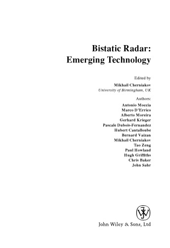 Bistatic Radars: Emerging Technology