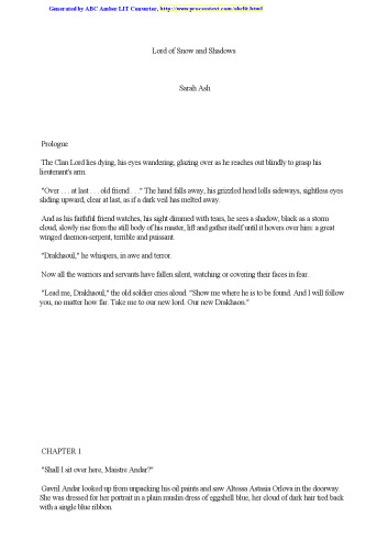 Lord of Snow and Shadows: Book One of The Tears of Artamon