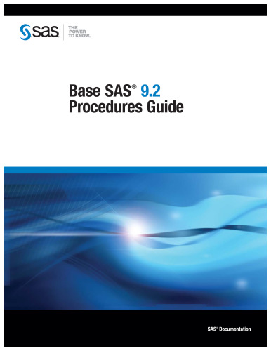 Base SAS 9.2 Procedures Guide
