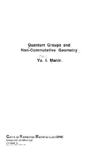 Quantum groups and noncommutative geometry