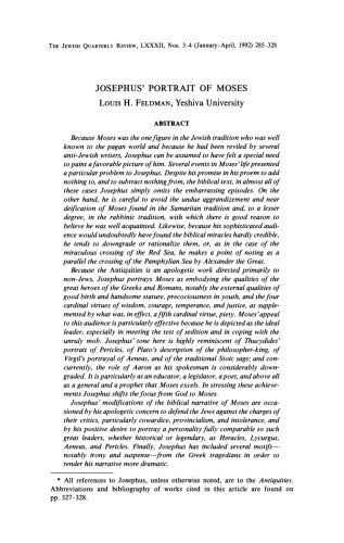 Josephus' Portrait of Moses