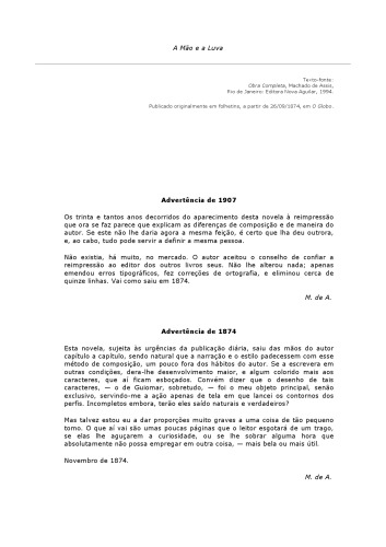 Literatura: A Mao e a Luva (Portuguese Edition)