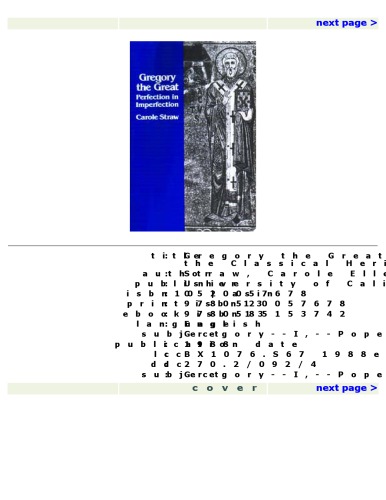 Gregory the Great: Perfection in Imperfection