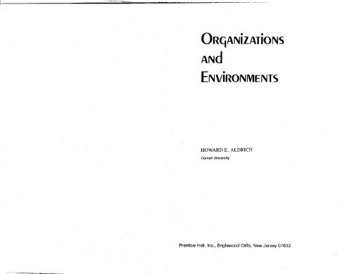 Organizations and Environments