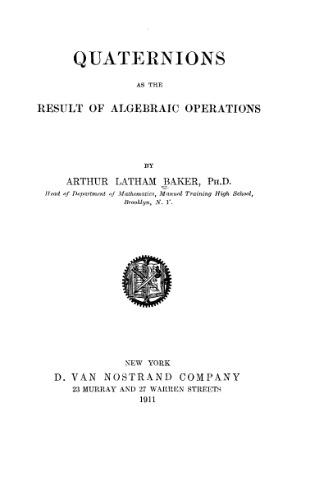 Quaternions as the Result of Algebraic Operations