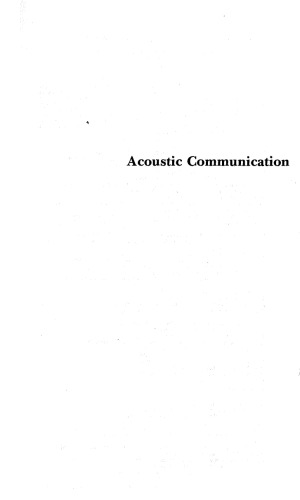 Acoustic Communication (Communication, Culture, and Information Studies)