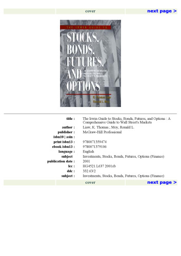 The Irwin Guide to Stocks, Bonds, Futures, and Options