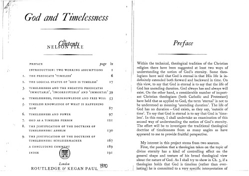 God and Timelessness (Study in Ethics & Philosophy of Religion)