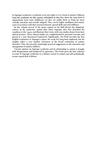 Autism and Asperger Syndrome