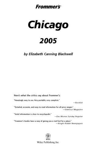 Frommer's Chicago 2005 (Frommer's Chicago)