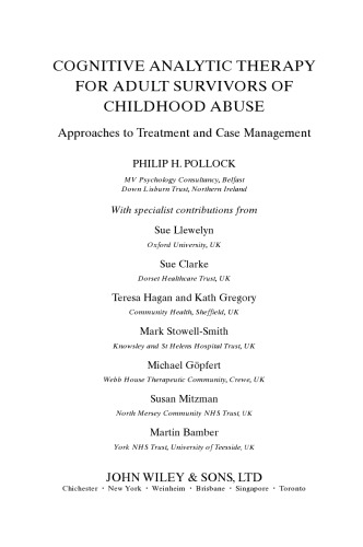 Cognitive Analytic Therapy for Adult Survivors of Childhood Abuse: Approaches to Treatment and Case Management