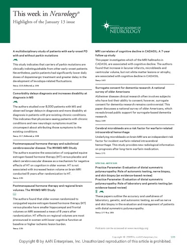 Neurology Volume 72(2) January 13, 2009