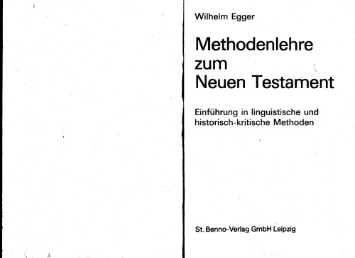 Methodenlehre zum Neuen Testament