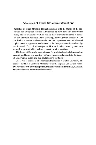 Acoustics of Fluid-Structure Interactions (Cambridge Monographs on Mechanics)