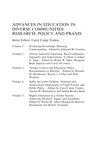 Power, Voice and the Public Good: Schooling and Education in Global Societies (Advances in Education in Diverse Communities: Research Policy and Praxis)
