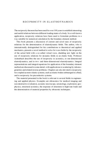 Reciprocity in Elastodynamics (Cambridge Monographs on Mechanics)