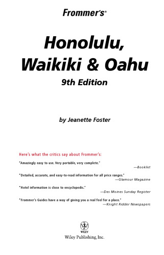 Frommer's Honolulu, Waikiki & Oahu (2005)  (Frommer's Complete)