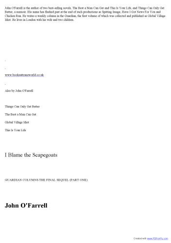 I Blame The Scapegoats